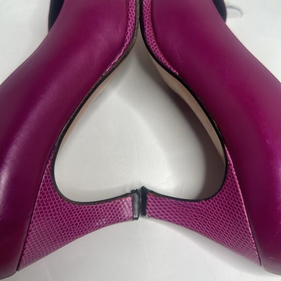 PHYLLIS POLAND 90’s DESIGNER BURGUNDY PINK PUMPS Stunning Snake Heels Edges 8B - Picture 14 of 14
